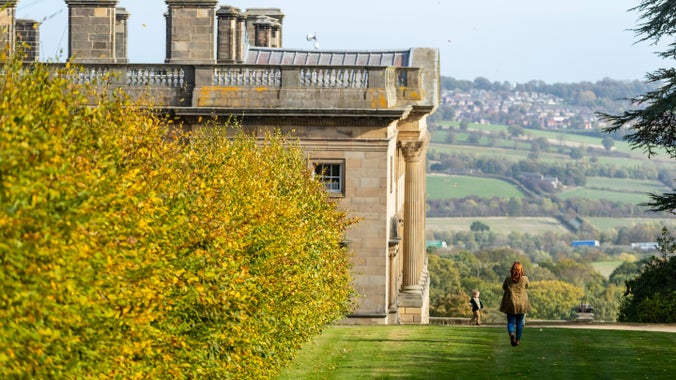 Visitors in the garden at Wentworth Castle, South Yorkshire